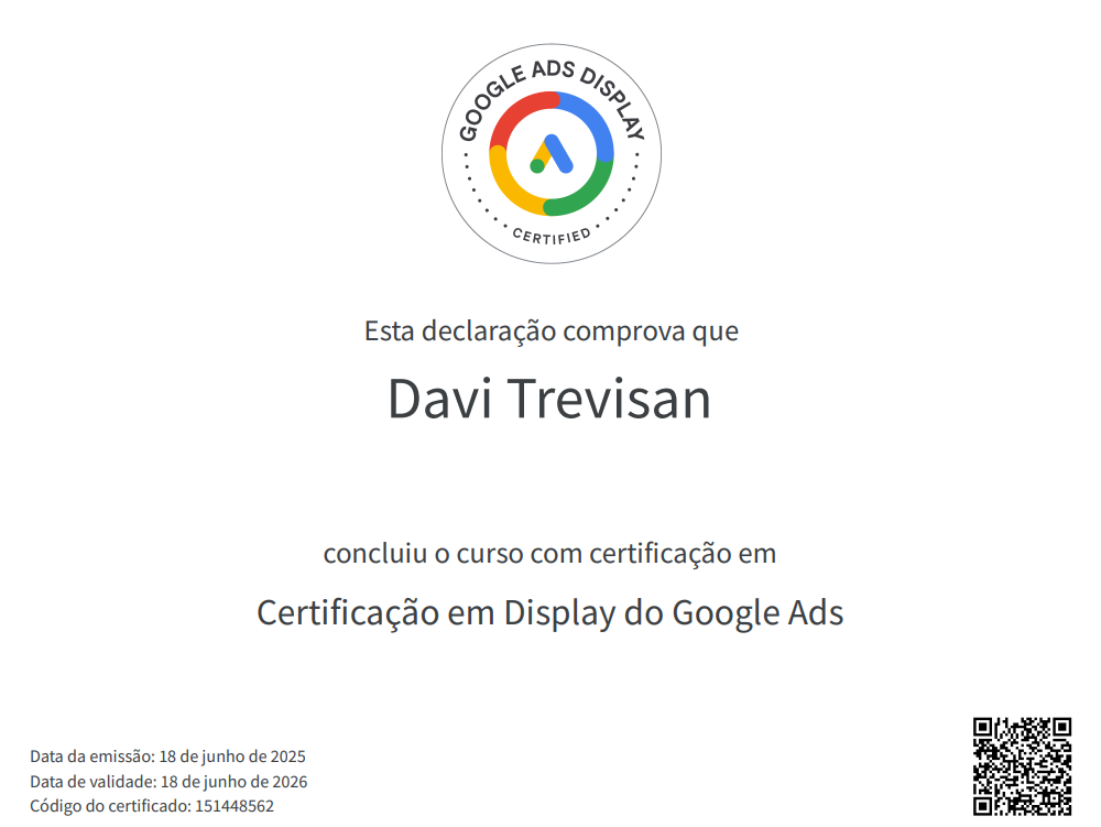 Certificação em Display do Google ADS