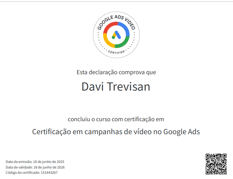 Vídeo no Google ADS